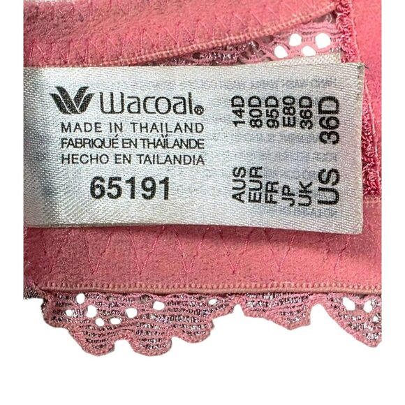 2 Wacoal Sexy Lace Underwire Bra 36D Sheer Pink Silver Blue Floral Lingerie 36 D - Picture 6 of 16